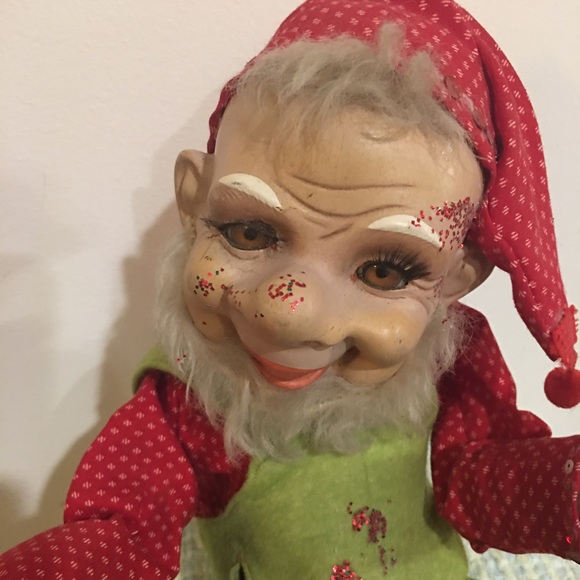 Elf Sawdust Composite Antique Doll 16” tall real looking eyes-Lashes Animal hair - Picture 3 of 10